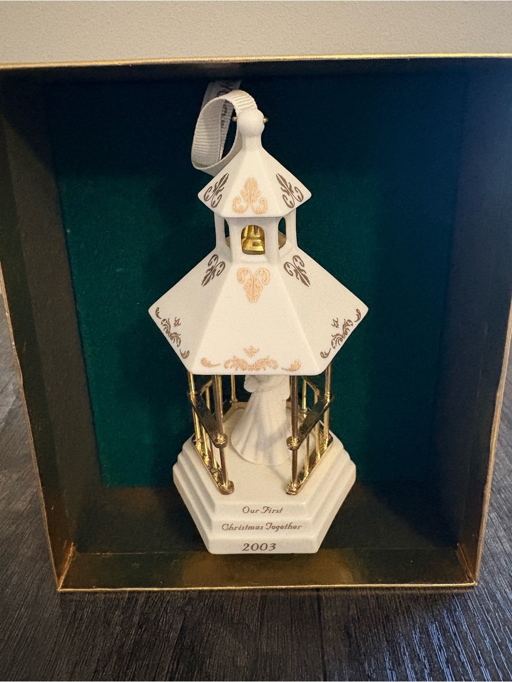 Wedgwood White and Gold Porcelain Carousel Ornament